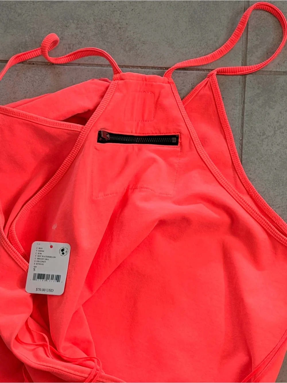 🚨RARE!🚨NWT Free People Movement Hot Shot Onesie Sz S Hot Watermelon - Picture 4 of 7